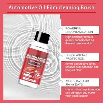 Lysoform Automotive Oil Film Cleaning Brush, One-Piece Automotive Oil Cleaning Brush, Reusable Oil Film Cleaning Brush, Rain and Fog Proof Glass Cleaning Board, 120ml Capacity+60ml Supplements.