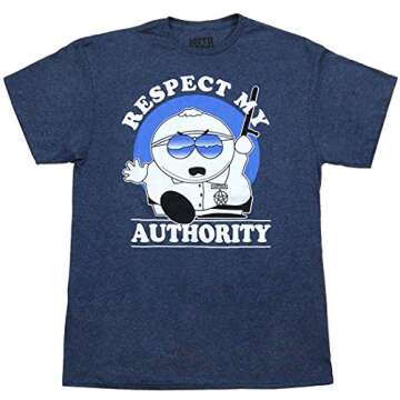 Animation Shops Cartman Respect My Authority T-Shirt-Small Navy