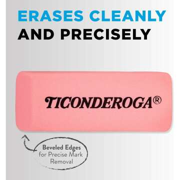 Ticonderoga Wedge Erasers - 3 Pack Pink Erasers