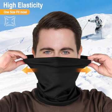 LUOLIIL VOE 2 Pack Winter Neck Gaiter Warmer for Men & Women, Windproof Face Cover Soft Fleece Face Mask Scarf for Cold Weather Outdoor Sports Skiing Cycling