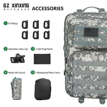 GZ XINXING 45L Large 3 day Molle Assault Pack Military Tactical Army Backpack Bug Out Bag Rucksack Daypack (ACU)