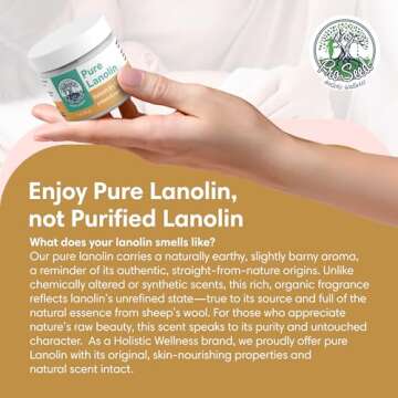 100% Pure Lanolin Cream - Handmade, Unrefined Balm for Dry & Itchy Skin, Cracked Lips, Breastfeeding, Baby Care, Moisture-Rich, Nursing Essentials & Petroleum-Free, Perfect for Hands, Face & Paw Care