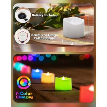 Color Changing LED Tealights 12-Pack for Events