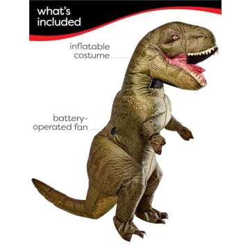 Rubies Adult Jurassic World T-Rex Inflatable Costume, One Size