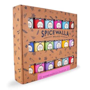 Spicewalla Essential Spices and Seasonings Set 18 Pack Variety | Garlic, Onion, Paprika, Crushed Red Pepper, Oregano, & more| Kitchen Cooking Set for Apartment and Home | House Warming Gift Set