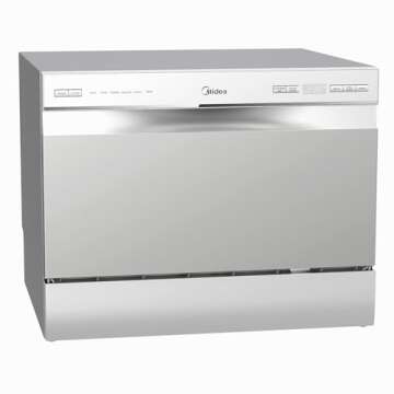 Midea MDC22P2ASS Energy Star Portable Dishwasher, 6 Place Settings & 6+2 Washing Programs.Most of The Cleaning Cycles, Including Auto, Heavy, Normal, Delicate, ECO, Quick and Rinse, White