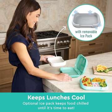 Leak-Proof Bento Lunch Box for Kids with Ice Pack