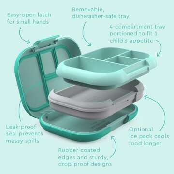 Leak-Proof Bento Lunch Box for Kids with Ice Pack