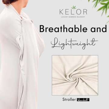 K E L O R Luxury Cooling Travel Blanket - Stretchy, Lightweight Soft & Breathable Shawl Wraps for Women | Easy-Care, Perfect for Travel, Airplane Blanket or Women Shawl(Fawn, Single-Sided)