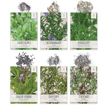 Seed Needs Herb Seeds Variety Pack Culinary Herb Collection (12 Individual Packets for Planting Indoors or Outdoors) Grow Your Own Organic Herb Garden - Heirloom, Non-GMO