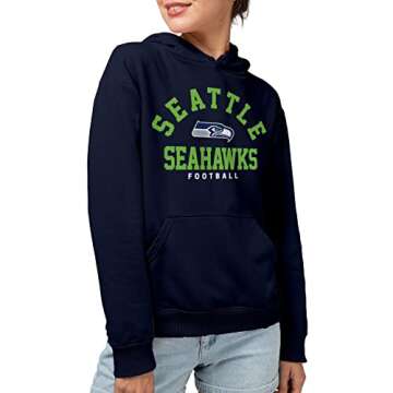 Junk Food Clothing x NFL - Seattle Seahawks - Classic Team Logo - Unisex Adult Pullover Fleece Hoodie for Men and Women - Size Large, Blue