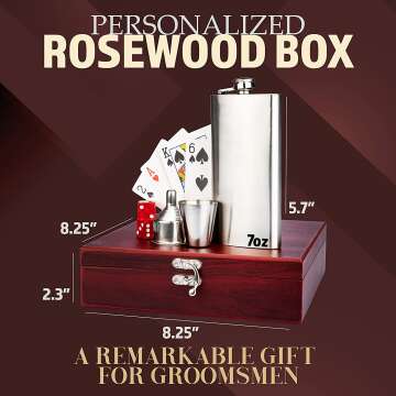 Personalized Groomsmen Gift Set with Flask & Cards