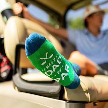 Lavley Best Dad By Par Funny Golf Socks For Men - Novelty Gifts For Dads and Grandpas who love golfing