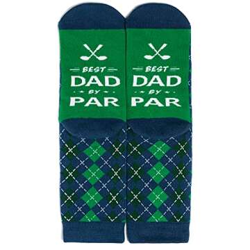 Lavley Best Dad By Par Funny Golf Socks For Men - Novelty Gifts For Dads and Grandpas who love golfing