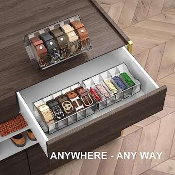 JAN AUG Men Belt Organizer Womens Belt Storage Organizer for Closet Tie and Belt Rack Organizer 5