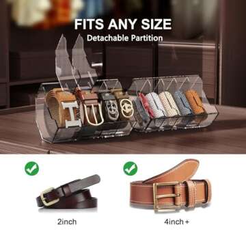 JAN AUG Men Belt Organizer Womens Belt Storage Organizer for Closet Tie and Belt Rack Organizer 5