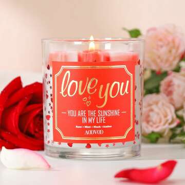 Rose Scented Anniversary Candle Gift for Her