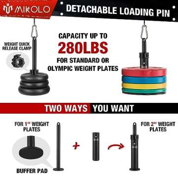 Mikolo Fitness LAT Lift Pulley System for Home Workouts