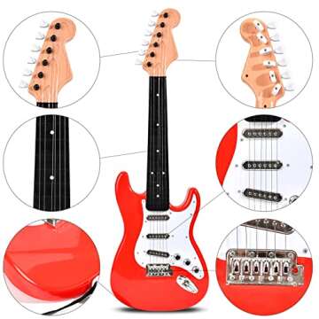 26 Inch Guitar Toy for Kids,Portable Guitar Toy Musical Instrument Toy, Educational Learning Musical Instrument Toy for Ages 3-12 Children Birthday Present for Beginner Children Boys Girls