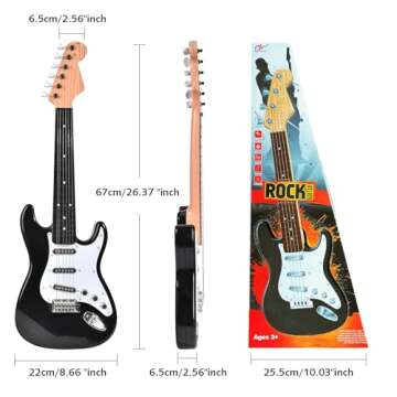 26 Inch Guitar Toy for Kids,Portable Guitar Toy Musical Instrument Toy, Educational Learning Musical Instrument Toy for Ages 3-12 Children Birthday Present for Beginner Children Boys Girls