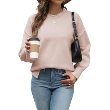 Grace's Secret Sweatshirt for Women Cable Knit Sweater Ribbed Long Sleeve Tops for Women Casual Fall Fashion 2024 Apricot S