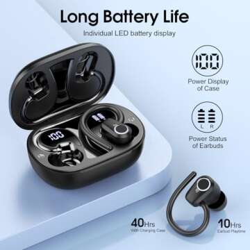 Premium Wireless Earbuds – 50H Playtime & Noise Cancelling - Jet Black