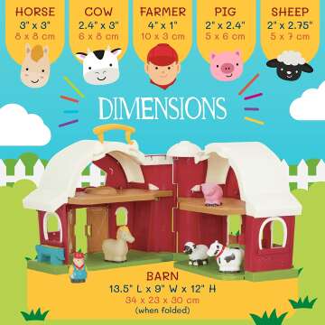 Battat Big Red Barn Animal Farm Playset for Toddlers