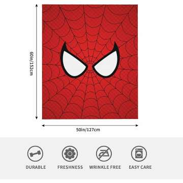 Superhero Spider Throw Blanket 60x50 Plush Comfort