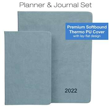 Global Printed Products 2022 Planner: Extra Thick Paper 8"x10" Resolute Planner with, 14 Months (November 2021 Through December 2022) Weekly Calendar/Weekly Planner Organizer with 5"x8" Journal (Teal)