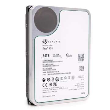 Seagate Exos X24 24TB Enterprise Hard Drive HDD SATA 6Gb/s 512MB Cache 7200 RPM 512e CMR Helium Sealed 3.5in Hard Drive ST24000NM000H (Renewed)