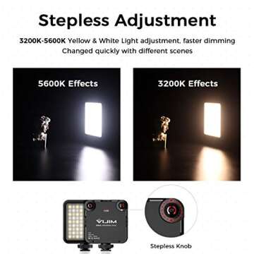 VL-81 LED Video Light w Softbox, Portable Light for Photography Cold Shoe On-Camera Video Lights CRI95+ 3200K-5600K Bi-Color 3000mAh Rechargeable Dimmable Vlog Light for DSLR Camera Gopro