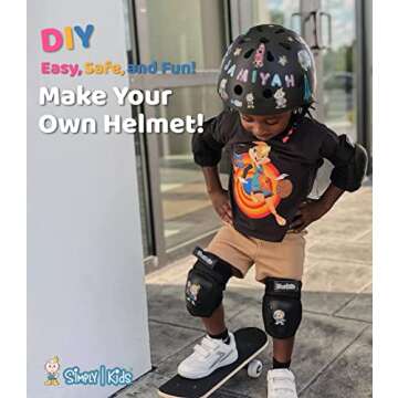 Simply Kids Bike Helmet with DIY Stickers for Toddler Boys Girls I CPSC & CE Certified for Skateboard Roller-Skating Bicycle Scooter I Baby Infant Youth Child Ages 2-4 3-5 5-8 Year Old (Outer Space)