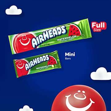 Airheads Halloween Trick or Treat Candy Full Size Bars, Assorted Fruit Flavors Bulk Variety Pack, Individually Wrapped for Adults & Kids, Non-Melting, 6 Bars per Theater Box (Box of 12 Boxes)