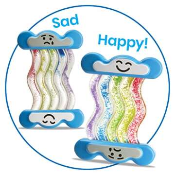 hand2mind My Feelings Rainbow Fidget Tube, Mindfulness for Kids, Stress Toys for Kids, Sensory Play Therapy Toys, Calm Down Classroom, Calming Corner Items Kids, Social Emotional Learning Activities