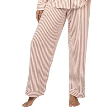 LIVELY All-Day Lounge Pant for Women | Loungewear Pajama Pants with White Piping Details | Elastic Band Sleepwear