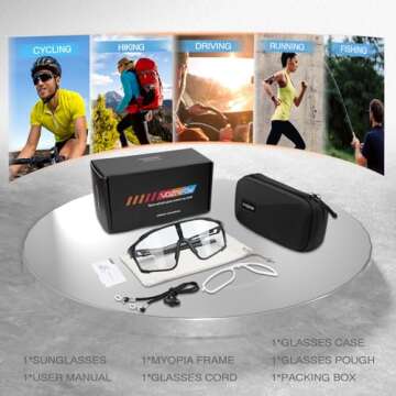 VOZAPOW Photochromic Cycling Glasses for Men Women, UV Protection TR90 Frame Sports Sunglasses for MTB, Riding, Running, Fishing, Baseball