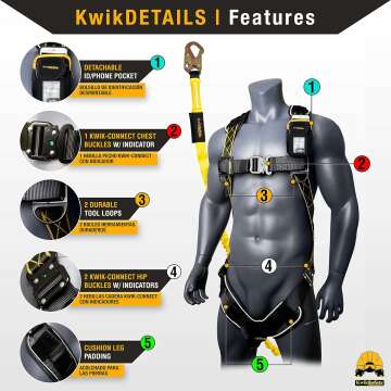 KwikSafety - SCORPION DiamondBACK Safety Harness with Lanyard & D-Ring 🏗️💼