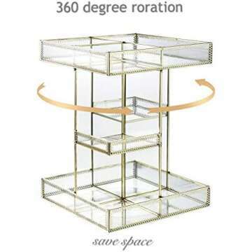 Gold 360° Makeup Organizer for Bathroom & Dresser