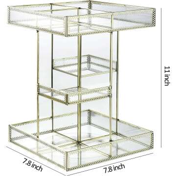 Gold 360° Makeup Organizer for Bathroom & Dresser