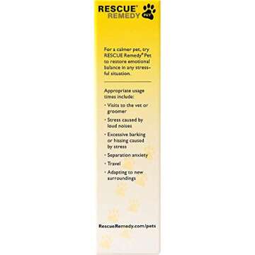 Bach RESCUE Remedy PET Dropper 20mL, Natural Stress Relief, Calming for Dogs, Cats, & Other Pets, Homeopathic Flower Essence, Thunder, Fireworks & Travel, Separation, Sedative-Free