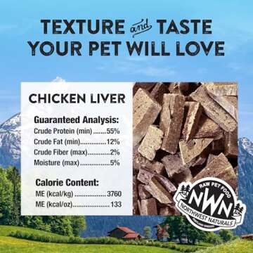 Northwest Naturals Raw Rewards Freeze-Dried Chicken Liver Treats for Dogs and Cats - Bite-Sized Pieces - Healthy, 1 Ingredient, Human Grade Pet Food, All Natural - 3 Oz (Pack of 1)