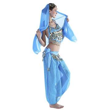 Seawhisper Genie Costume for Women Adult I Dream of Jeannie Princess Jasmine Aladdin Ladies