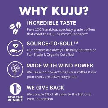 Kuju Coffee Premium Pour Over Camping Coffee Singles - 6 Pack Bold Awakening, Dark Roast - Superior Instant Coffee Packets for Backpacking, Travel, and Camp