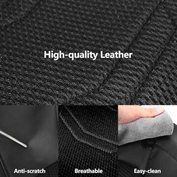 HChengkikz Breathable Leather Car Seat Covers Set