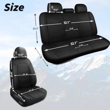 HChengkikz Breathable Leather Car Seat Covers Set