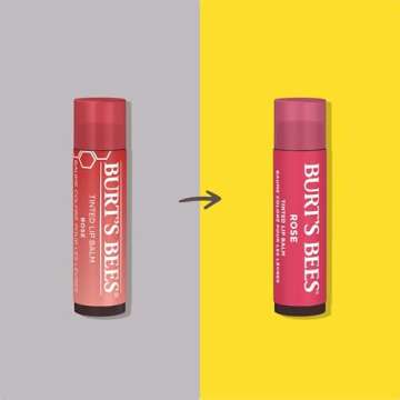 Burt's Bees Lip Tint Balm Stocking Stuffers Gifts, Long Lasting 2 in 1 Duo Tinted Balm Formula, Color Infused with Hydrating Shea Butter for a Natural Looking Buildable Finish, Petal Rose (2-Pack)