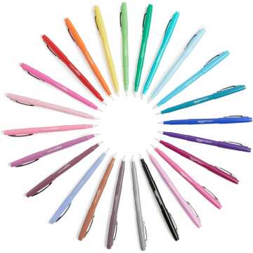 24-Pack Assorted Felt Tip Marker Pens by Amazon Basics