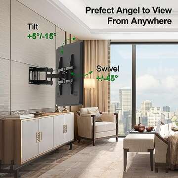 Full Motion TV Mount for 37-82" TVs - Swivel & Tilt