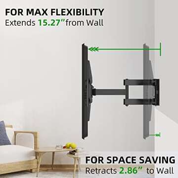 Full Motion TV Mount for 37-82" TVs - Swivel & Tilt