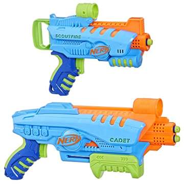 NERF Elite Junior Ultimate Starter Set, 2 Easy Play Blasters, 15 Darts for Kids Outdoor Games, Ages 6 & Up